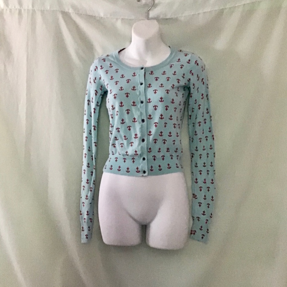 Cardigan lightweight soft anchor print - Picture 1 of 16